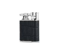briquet double flamme torche junior cuir croco peter charles bleu