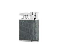 briquet double flamme torche junior cuir croco peter charles gris
