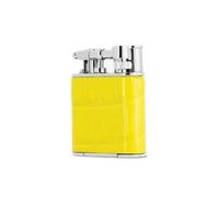 briquet double flamme torche junior cuir croco peter charles jaune