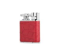 briquet double flamme torche junior cuir croco peter charles rouge