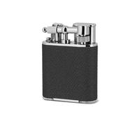 briquet double flamme torche junior cuir peter charles noir