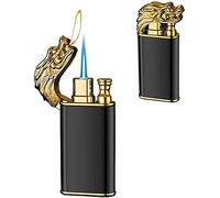 Briquet Dragon à Double Flamme, Interrupteur à Flamme Douce, Double feu à Injection directe, Le Briquet Coupe-Vent Peut être rempli à Nouveau, Briquet créatif et Unique