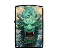 Briquet dragon chinois 2024 Année du dragon, remplaçable pour Zippo (étui uniquement), taille de l'insert compatible 3,6 cm x 1,2 cm x 5 cm (style 9)