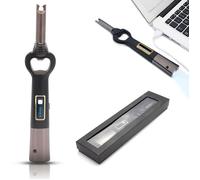 Briquet électrique 3 en 1 USB LED décapsuleur indicateur batterie idéal barbecue extérieur