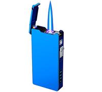 Briquet électrique à Double Arc, Briquet Torche Jet Flame avec indicateur de Batterie 2 en 1 Coupe-Vent Plasma USB Rechargeable, Bon pour Bougie Cigare Cigarette
