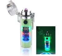 Briquet électrique avec écran numérique - Briquet électrique USB C rechargeable - Briquet plasma sans flamme - Avec lampe de poche