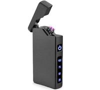 Briquet électrique : briquet à arc électrique, briquet portable avec indicateur de batterie, rechargeable par USB, cadeau unisexe, avec boîte cadeau (noir)