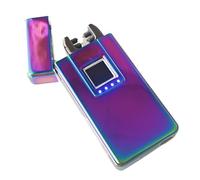 Briquet électrique Coupe-Vent, Rechargeable par USB, Double Arc, avec indicateur de Batterie LED, Reconnaissance d'empreintes digitales, pour Bougies, Cigarettes, cigares et Camping.(Multi-Colored)