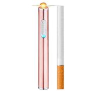 Briquet électrique Mini Rechargeable USB, Coupe-Vent, Portable, sans Flamme, se Range dans Un étui à Cigarettes.(Rose Gold)