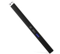 Briquet Électrique Rechargeable USB-C, VEHHE Allume Bougie Arc Électrique sans Gaz avec Double Sécurité, Briquet Long 19,2 cm Anti-Vent pour Cuisine Bougie BBQ Allume Gaz Rechargeable - Noir