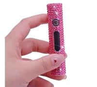 Briquet électrique Rose Rechargeable USB, Briquet à Arc Plasma sans Flamme, Aspect Mignon, Paillettes Scintillantes, Strass, Cadeaux for Femme et épouse (Color : Light Pink)