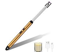 Briquet Électrique,USB Rechargeable Briquet Électrique Arc,Briquets pour Bougie Longue Portée pour Barbecue,Cuisine,Cuisinière et Camping en Excursions (Or)