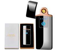 Briquet électronique, briquet électrique USB, briquet à bobine mince rechargeable coupe-vent, briquet d'allumage double face avec capteur intelligent, voyant d'alimentation sans flamme, cadeau for pet