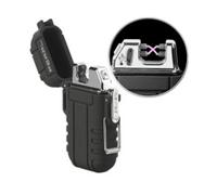 Briquet électronique rechargeable à double arc électrique - Noir Pearl