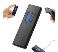Briquet électronique USB rechargeable, allumage tactile, chargement USB, allumage double face, briquet coupe-vent sans flamme, briquet à bougie rechargeable par USB (noir)