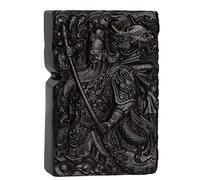 Briquet en bois d'ébène naturel sculpté pour module Zippo (Guan Gong Yu Warrior Dragon 2#)