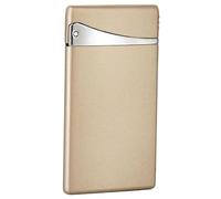 Briquet en métal Ultra-mince, design à clapet rétro, allumage créatif cool, flamme large et plate, briquet torche à gaz butane rechargeable, briquet haut de gamme à flamme à jet coupe-vent, adapté aux