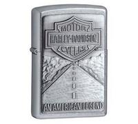 Briquet essence Zippo Harley-Davidson chromé Emblème et route de légende