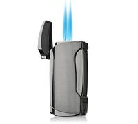 Briquet flamme double jet (nickel noir)
