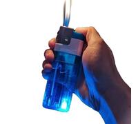 Briquet géant à éclairage Transparent, Briquet au Butane Extra Long et Super Rechargeable, Facile à Transporter, très approprié pour Les Cigarettes, Les Cadeaux, Les Collections (Color : Blue)