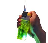 Briquet géant à éclairage Transparent, Briquet au Butane Extra Long et Super Rechargeable, Facile à Transporter, très approprié pour Les Cigarettes, Les Cadeaux, Les Collections (Color : Yellow)