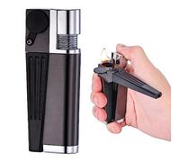Briquet Gonflable à Tige Rechargeable Au Gaz - Pipe en Métal Polyvalent, Coupe-Vent, Portable - Cadeau pour Hommes et Pères
