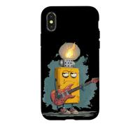 Briquet Grumpy avec Flammes et Costume de Guitare électrique Coque pour iPhone X/XS