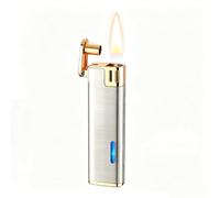 Briquet intelligent à commande vocale, avec 4 modes d'allumage (voix/soufflage/gravité/toucher), doté d'une fenêtre d'huile visible, corps en alliage de zinc(C)