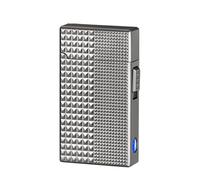 Briquet intelligent à double flamme, portable, plusieurs modes d'allumage, avec fenêtre d'air transparente, butane rechargeable, flamme réglable, adapté aux cadeaux d'intérieur et d'extérieur(D)