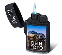 Briquet personnalisé GRAVURZEILE - Photo et texte - Cadeau parfait pour la fête des pères - Cadeau personnalisé pour homme - Idéal pour Noël et anniversaire