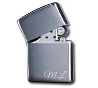 Briquet Personnalisé Tempête Zippo Original - Cadeau Gravé Rechargeable Éternité - Initiales