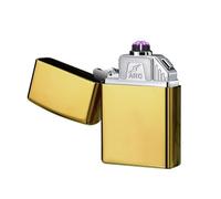 Briquet Plasma Coupe-Vent Triple Arc électrique sans Flamme Rechargeable USB （doré）