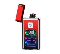Briquet plasma électrique sans flamme rechargeable par USB pour l'extérieur, le camping, la randonnée, cadeau pour homme (rouge-noir)