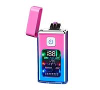 Briquet plasma électrique sans flamme rechargeable par USB pour l'extérieur, le camping, la randonnée, cadeau pour homme (rose/bleu)