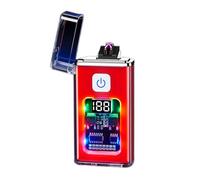 Briquet plasma électrique sans flamme rechargeable par USB pour l'extérieur, le camping, la randonnée, cadeau pour homme (rouge)