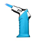 Briquet portable à flamme bleue à feu direct, peut verrouiller le feu en un seul clic, ajuster la taille de la flamme, peut être rempli de carburant, forte résistance au vent, adapté à une utilisation