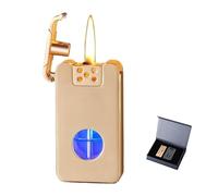 Briquet Portable réutilisable Coupe-Vent réglable, Briquet Multifonctionnel en métal au kérosène à Commande vocale, Flamme Douce avec Briquet Visible for Bougies, Camping (Carburant Non Inclus)(Gold)