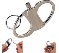 Briquet porte-clés - Allume-feu permanent - Forever Match Infinity Kerosene - Rechargeable - Pour l'extérieur, le camping et le feu d'urgence - Argenté