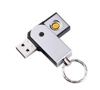 Briquet Porte-clés USB Coupe-Vent, Briquet électrique Vintage Rechargeable réglable en métal, Briquet à Arc Plasma sans Flamme Rechargeable par USB, Cadeaux pour Hommes et Femmes
