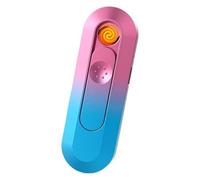Briquet Rechargeable sans Flamme, Mini Briquet électrique USB Portable et léger, Coupe-Vent pour Le Camping en Plein air, pour Cigarettes et Bougies(Pink Black)