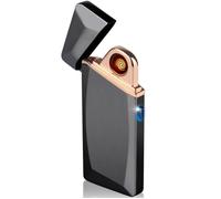 Daffodil EC225 - Briquet Tempête Rechargeable USB - sans Flamme, Métal, Original et Insolite, Homme Femme, Élégant et Design, Sécurité, pour Cigarettes ou Bougies Briquet Tesla Plasma - Noir