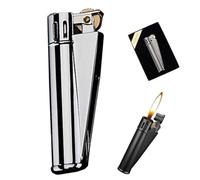 Briquet rétro, Briquet à pétrole, Briquet Portable en métal à meule, Briquet réglable réutilisable, Briquet Coupe-Vent for l'extérieur, Bougie, Cadeau for Homme(A)