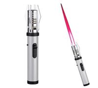 Briquet Sabre Laser, Briquet Coupe-Vent à gaz en métal, Briquet Torche à Jet, Briquet Lumineux Rechargeable, Briquet Barbecue, Briquet Gonflable extérieur (Color : Silver)
