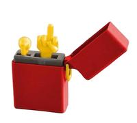 Briquet surprise amusant pour doigt d'honneur dans une boîte - Réglable - Cadeau idéal pour homme et femme - Rouge
