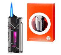 Briquet tempête 2025 en métal, rechargeable, coupe-vent, avec lumière LED, vendu sans gaz butane