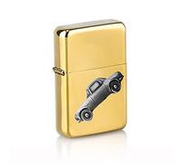 Briquet tempête à essence Ref99 avec couvercle rabattable - Motif classique - Voiture classique japonaise S800 - Briquet à essence doré rechargeable