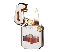 Briquet tempête au kérosène avec corps transparent et allumage One-Touch pour l'extérieur et cadeaux