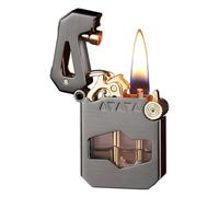 Briquet tempête au kérosène avec corps transparent et allumage One-Touch pour l'extérieur et cadeaux