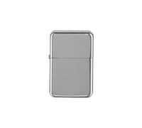 Briquet tempête - Briquet de poche - En métal - Cadeau pour homme - Pour l'extérieur - Camping - Idée cadeau - Vide (chrome argenté poli)