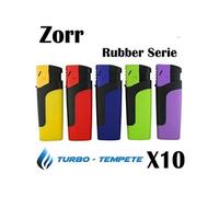 HND Briquet Tempête électronique Turbo Zorr Rubber Serie par 10